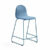 Barová židle GANDER, výška sedáku 630 mm, polstrovaná, modrá