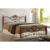 Dvoulůžková postel VALENTINA –⁠ 160×200, kov/dřevo, černá/třešeň