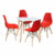 Idea Jídelní stůl 80×80 UNO bílý + 4 židle UNO červené