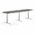 Jednací stůl AUDREY, výškově nastavitelný, 4000×1200 mm, stříbrný rám, šedohnědá deska