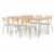 Jídelní sestava JAMIE + PORTLAND, stůl 1800×800 mm + 6 židlí, buk/hliníkově šedá