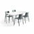 Jídelní sestava MODULUS + RIO, 1 stůl 1600×800 mm + 4 antracitové židle