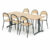 Jídelní sestava SANNA + TAMPA, stůl 1800×800 mm, buk + 6 židlí, buk/černá