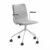 Konferenční židle OTTAWA, s kolečky a područkami, stříbrně šedý potah, bílá