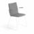 Konferenční židle OTTAWA, s područkami, šedý potah, bílá