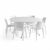 Nábytková sestava Various + Rio, 1 stůl a 6 bílých židlí