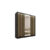 Šatní skříň INSULAR 3D 150 se zrcadlem, 4 šuplíky a 2 šatními tyčemi, černý mat/dub artisan