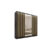 Šatní skříň INSULAR 3D 200 se zrcadlem, 4 šuplíky a 2 šatními tyčemi, černý mat/dub artisan