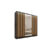 Šatní skříň INSULAR 3D 200 se zrcadlem, 4 šuplíky a 2 šatními tyčemi, černý mat/dub wotan