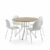 Sestava VARIOUS + GANDER, stůl Ø1100×740 mm, dub + 4 bílé židle