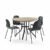Sestava VARIOUS + GANDER, stůl Ø1100×740 mm, dub + 4 černé židle