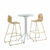 Sestava VARIOUS + GANDER, stůl Ø700×1050 mm, bílá + 2 barové židle, hořčicová