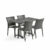 Set zahradního nábytku Aston + Piazza: 1 stůl 1200×700 mm a 4 ratanové židle