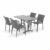 Set zahradního nábytku Aston + Piazza: 1 stůl 1200×700 mm a 4 ratanové židle s područkami