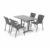 Set zahradního nábytku Vienna + Piazza, 1 stůl 1200×700 mm a 4 ratanové židle s područkami
