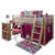 Tempo Kondela Postel ALZENA s PC stolem, 90×200 cm – borovicové dřevo / růžová