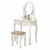 Tempo Kondela Toaletní stolek s taburetem LINET New – bílá / stříbrná