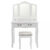 Tempo Kondela Toaletní stolek s taburetem REGINA NEW – bílá/stříbrná